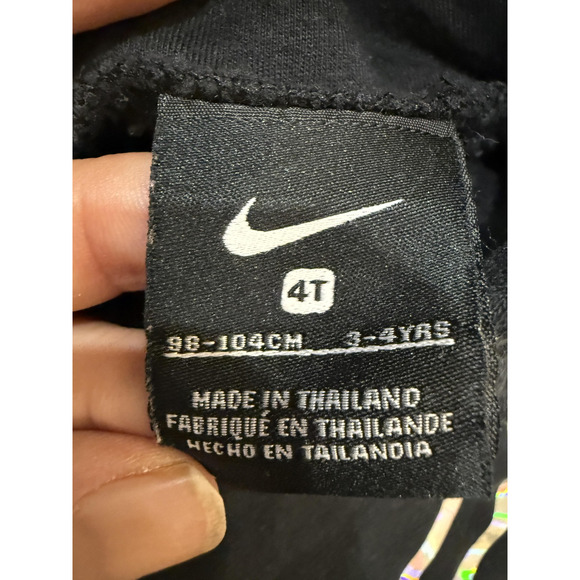 Nike Hoodie Toddler Boys 4T Black Holographic Logo Pullover Sweatshirt Kids - Picture 3 of 4